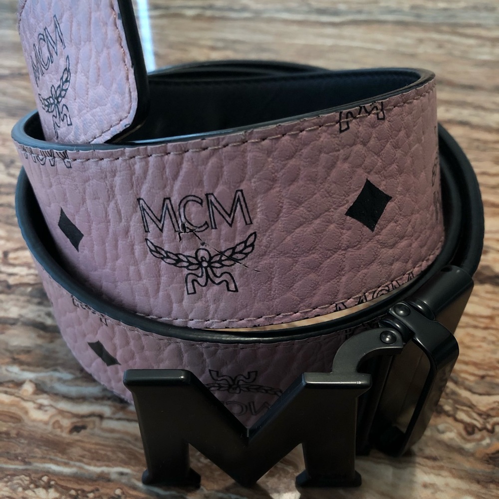 MCM Pink Reversible Belt